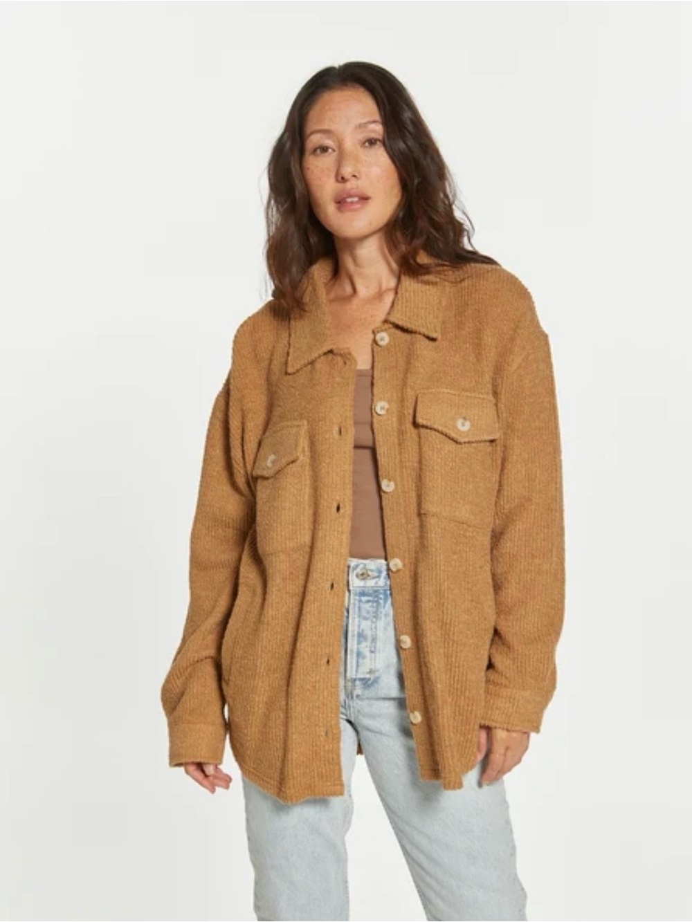 Thread and Supply Heavy Camel Color Sz S Shacket Cabin Grunge Skater Kurt Cobain